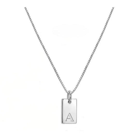 Timeless Silver Block Letter Necklace