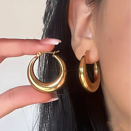 Elegant Orbit Hoop Earrings