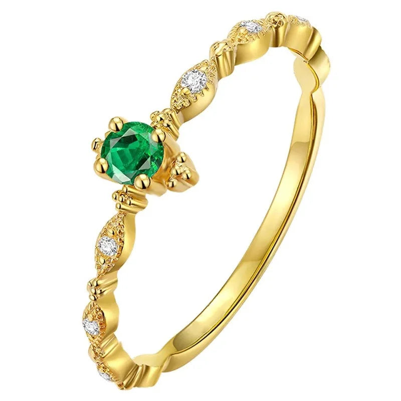 Emerald Zircon Ring