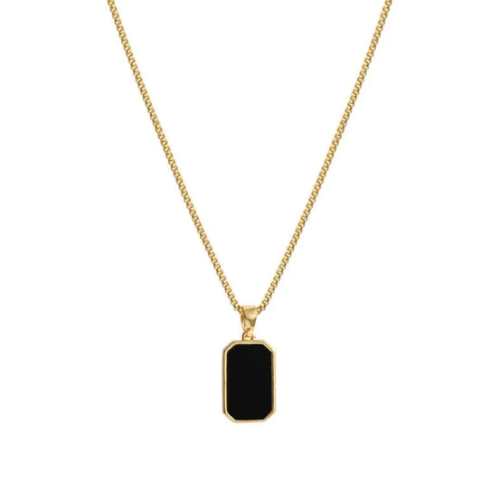 Noir Rectangle Necklace