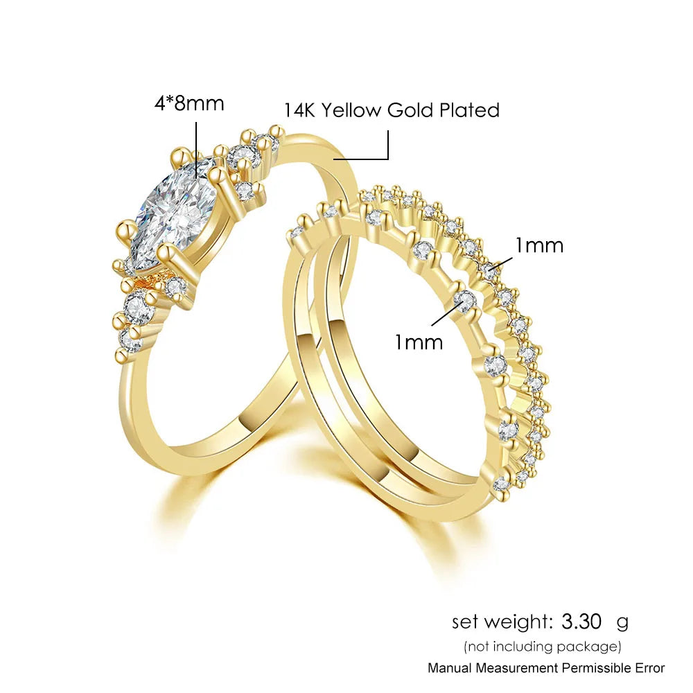 Dainty Lux Zircon Rings Set