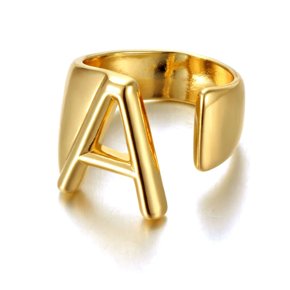 Hollow Initials Open Ring