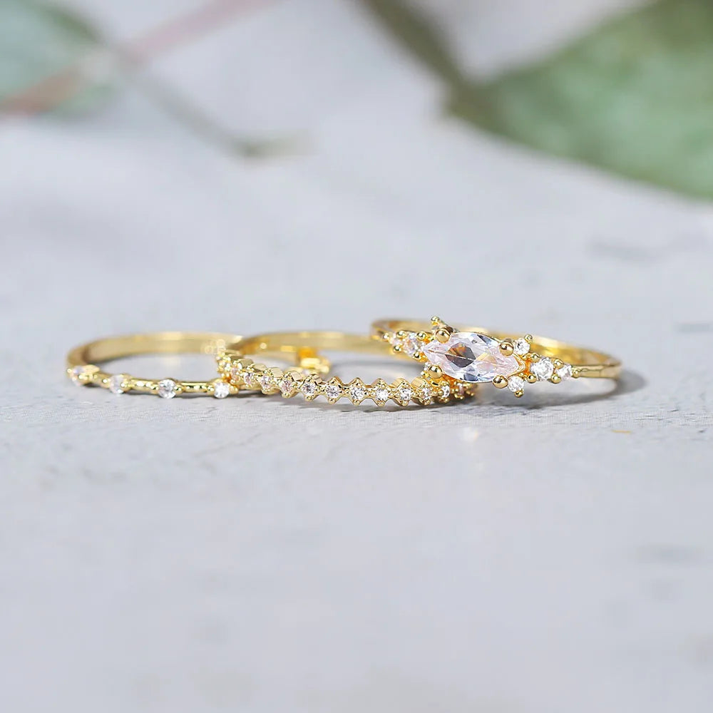 Dainty Lux Zircon Rings Set