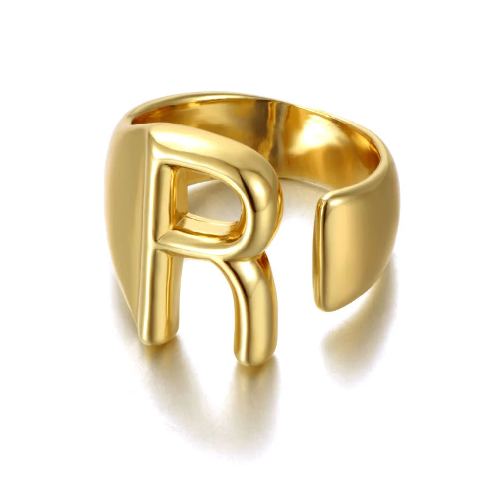 Hollow Initials Open Ring