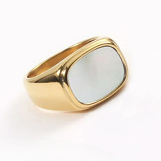 Bold Shell Square Ring