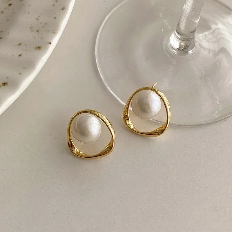 Delicate Irregular Pearl Studs