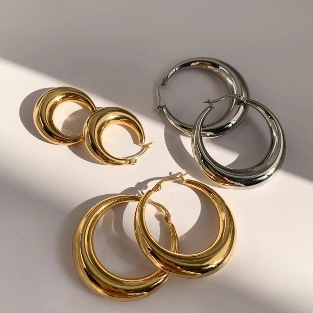 Elegant Orbit Hoop Earrings