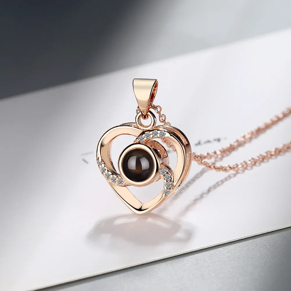 Projection Heart Pendant Necklace