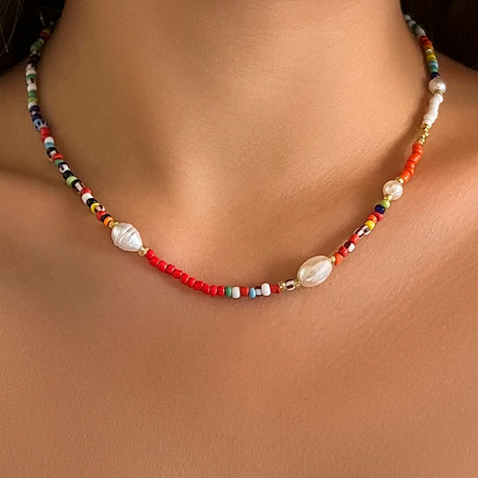 Seed Beads Chain Choker Necklace