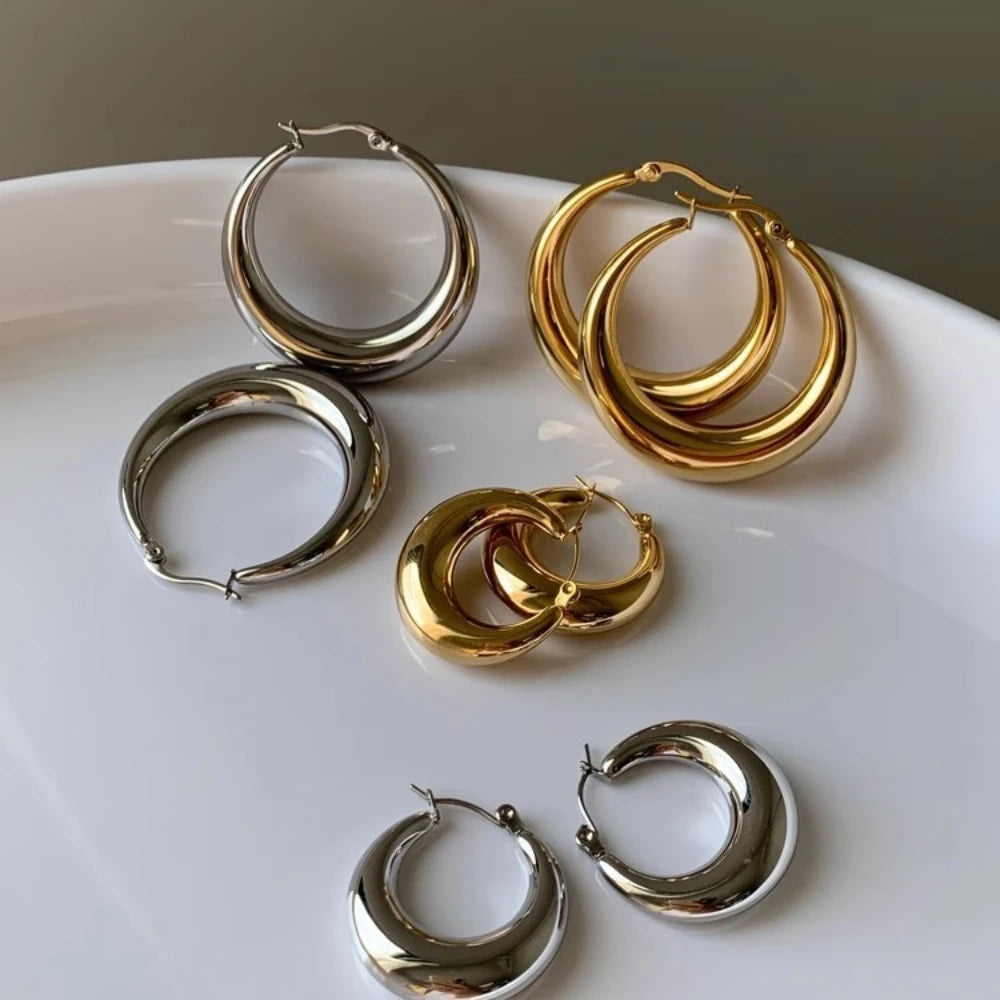 Elegant Orbit Hoop Earrings