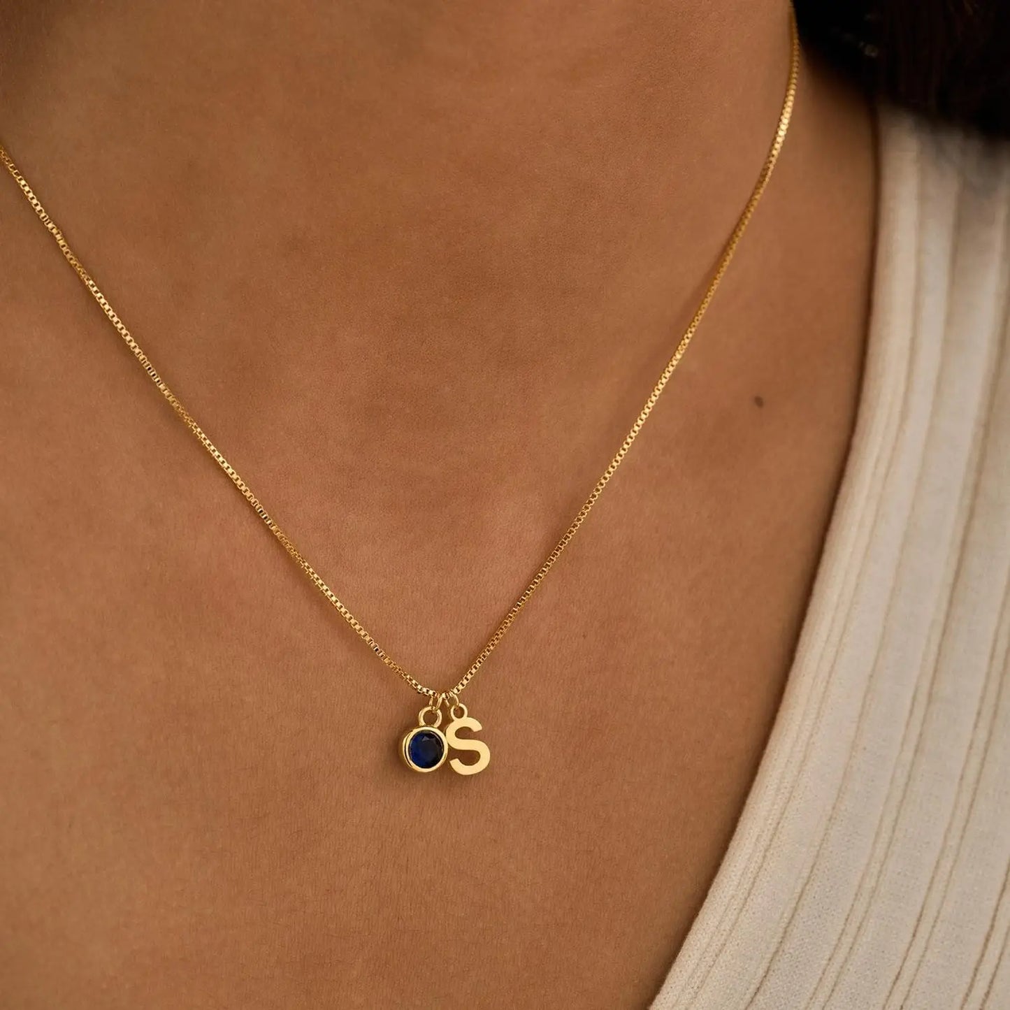 Soul Stone Initial Necklace