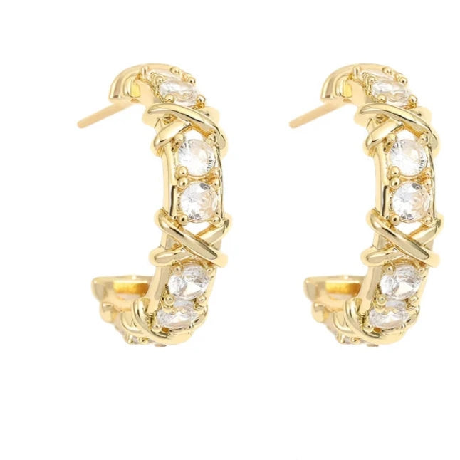 Elegant CC Design Zircon Earrings