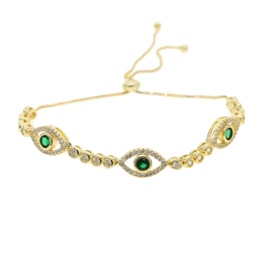 Charmed Protection: Gold Evil Eye Tennis Bracelet