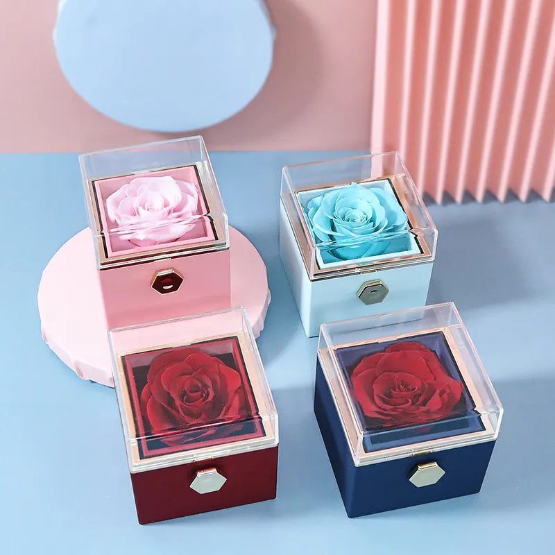 Eternal Rose Box - W/ Engraved Necklace & Real Rose