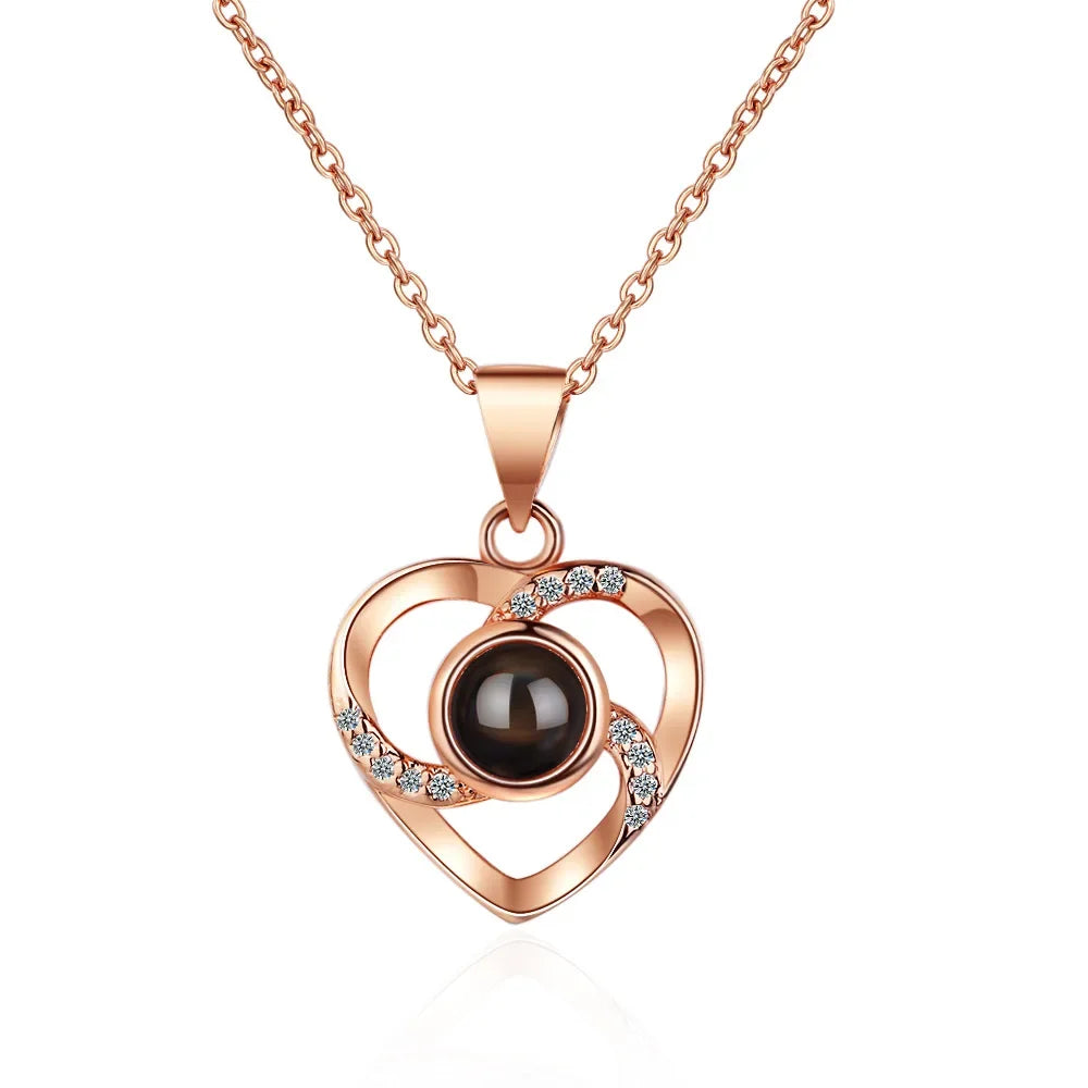 Projection Heart Pendant Necklace