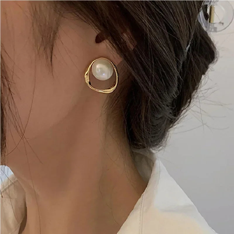 Delicate Irregular Pearl Studs