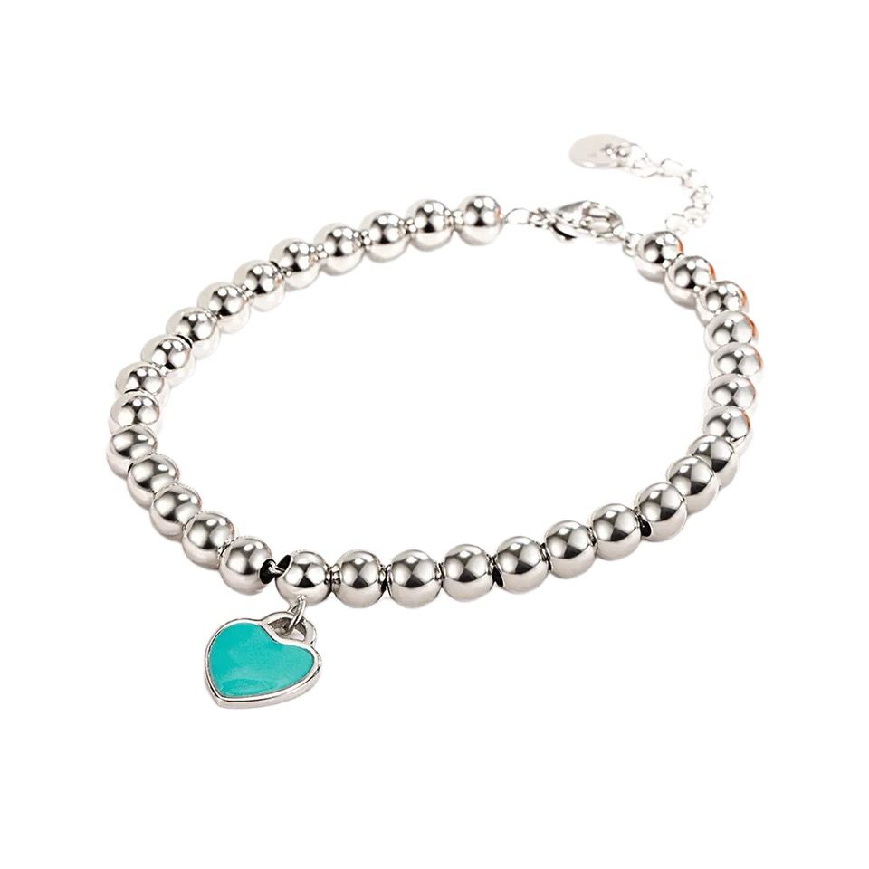 Beads Heart Pendant Bracelet