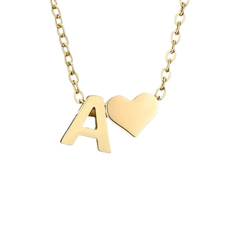 Initial Heart Pendant Necklaces