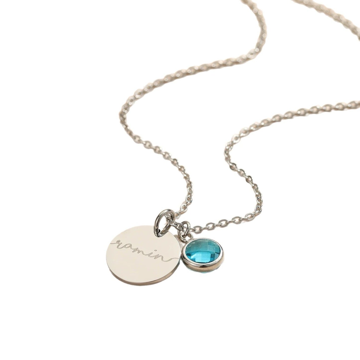 Birthstone Engraved Necklace