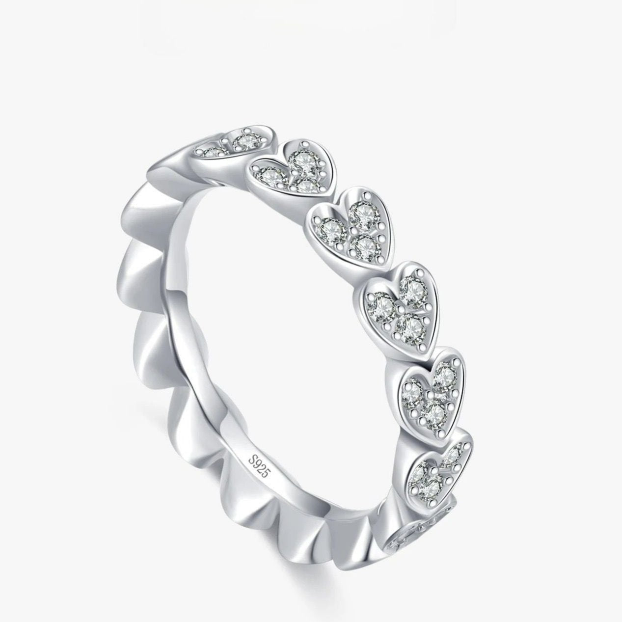 Dazzling CZ Love Heart Ring