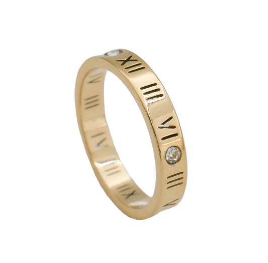 Roman Numerals CZ Crystal Rings