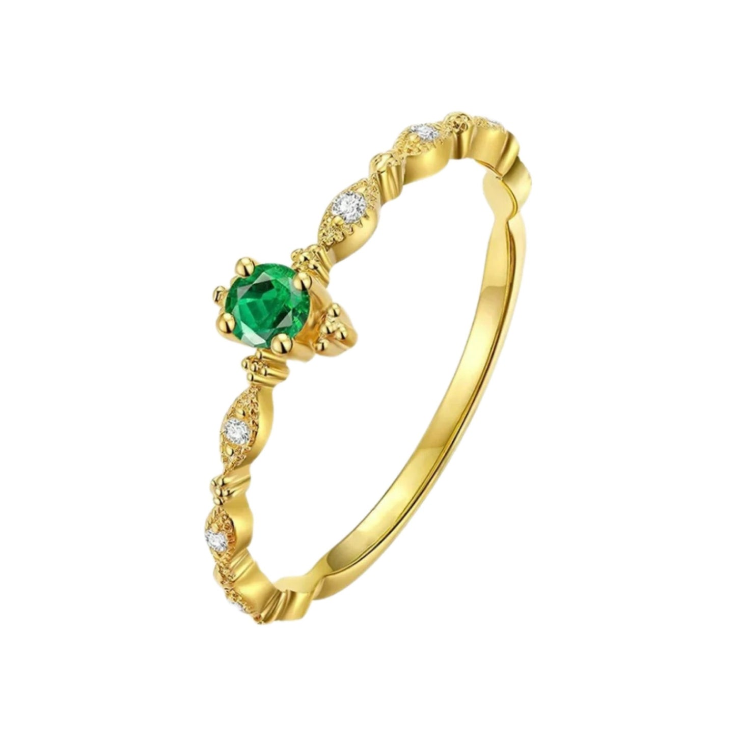 Emerald Zircon Ring