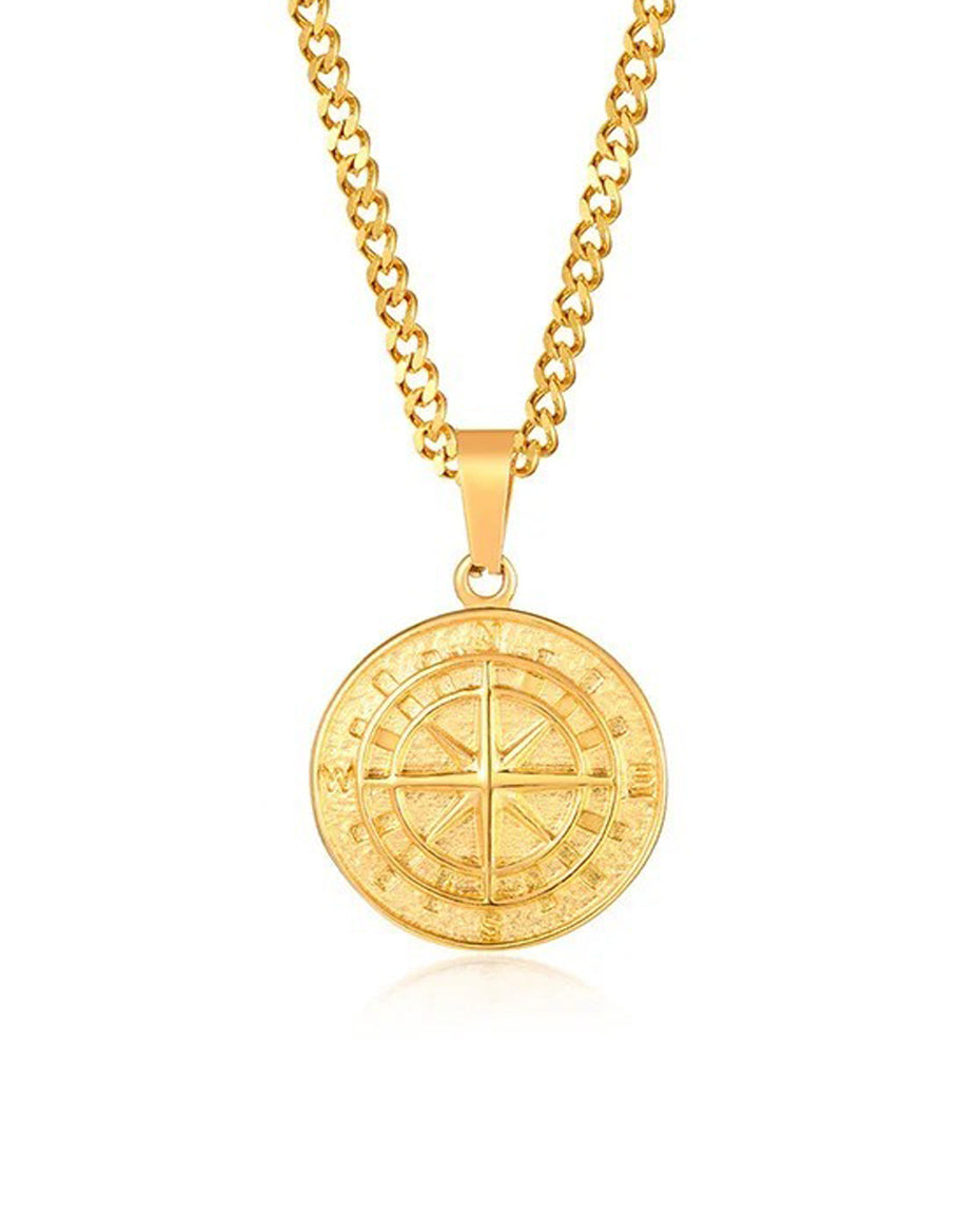 Sailing Travel Compass Pendant Chain Set